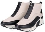Rieker, stylische Damen-Boots, Weite G, mit Reissverschluss ECRU-SCHWARZ