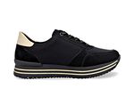 Remonte, trendige Damen-Sneaker, Weite G, mit herausnehmbarem Fussbett SCHWARZ-GOLD