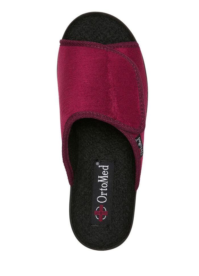 Pantoffel aus Veloursmaterial BORDEAUX
