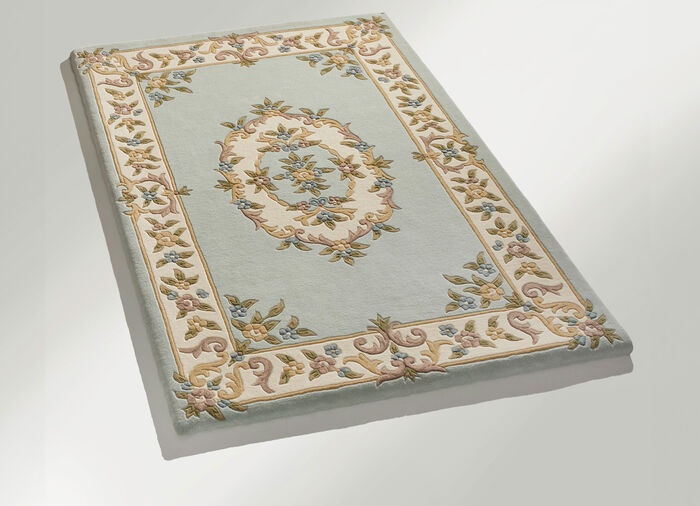 Brücken und Teppiche aus reiner Schurwolle HELLBLAU