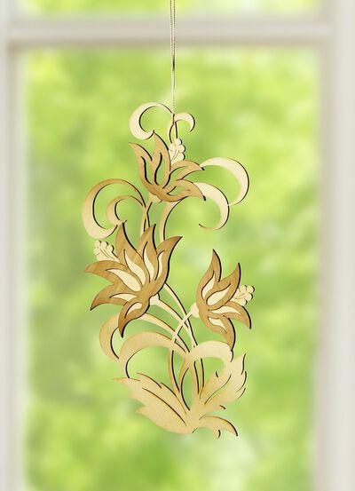 Holz-Fensterbild aus dem Erzgebirge 