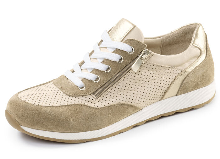 Andrea Conti, sommerliche Damen-Sneaker, Weite G, mit herausnehmbarem Fussbett BEIGE-TAUPE