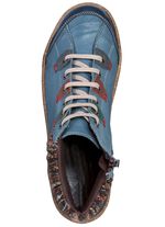 ELENA EDEN Schn&uuml;r-Bootie mit Knitter-Effekt JEANS-BUNT