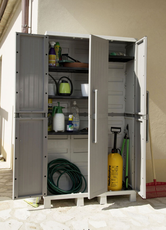 Geräteschrank, 3-türig GRAU