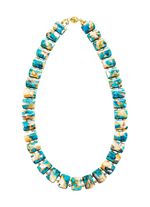 Halskette mit beh. T&uuml;rkis und beh. Perlmutt 