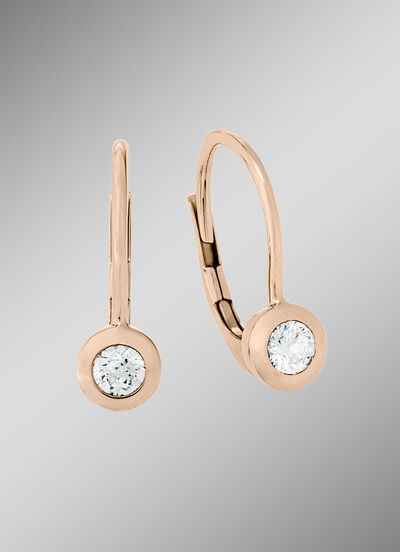 Elegante Ohrringe in Roségold mit Brillant 