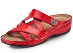 ELENA EDEN, bequeme Damen-Pantoletten, Weite G, mit Klettverschluss ROT