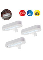 Dachrinnenlampen, 3er Set, mit Halterung aus Stahl 