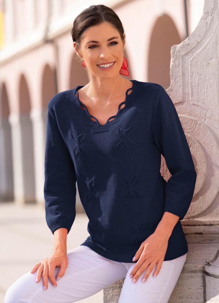 Pullover mit dekorativem Ausschnitt MARINE