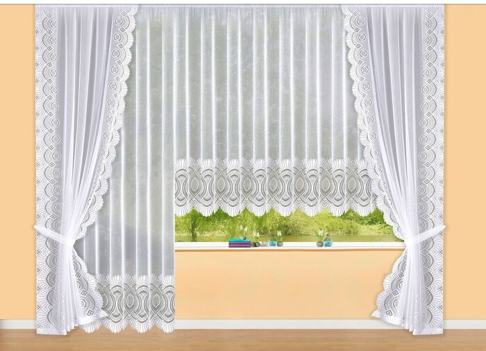 Blumenfenster-Vorhang mit Universalschienenband 