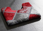 Traumhafte Badgarnitur in Supersoft-Qualität ROT-GRAU