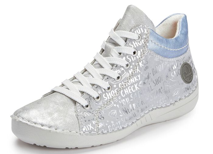 Rieker Schn&uuml;r-Bootie aus originell bedrucktem Synthetikmaterial 