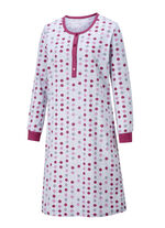 Zweierpack Nachthemden, Langarm mit Knopfleiste und Bündchen FUCHSIA/FLIEDER