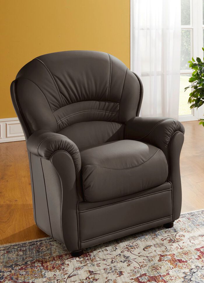 Polstermöbel mit Bezug aus echtem Leder DUNKELBRAUN