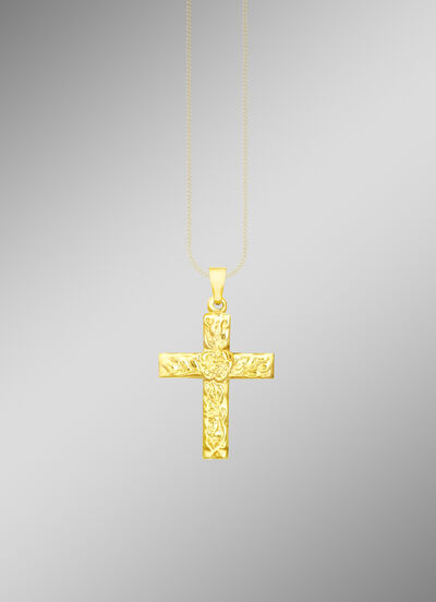 Klassischer Kreuz-Anhänger mit Struktur 