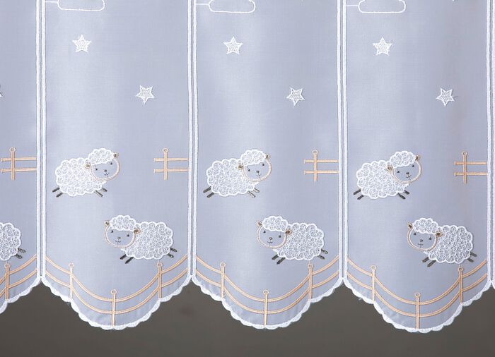 Kurzvorhang mit hochwertiger Plauener Stickerei 