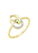 Damenring mit Brillanten und Peridot 