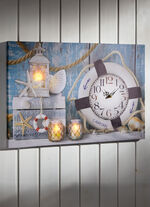 LED-Leinwandbild mit einer Uhr 