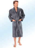 Bademantel mit Anker-Stickerei ANTHRAZIT