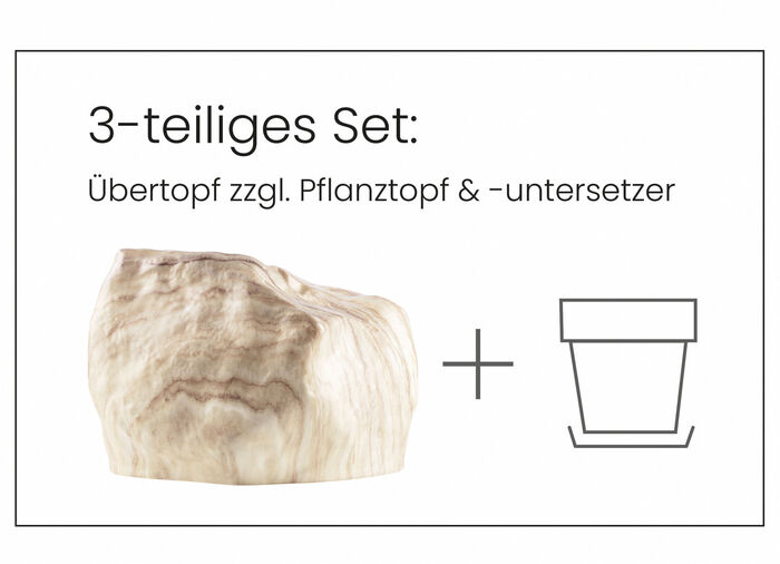 Pflanzenübertopf von Botanyia in edler Naturstein-Optik SAND