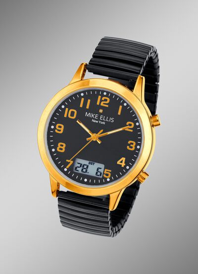 Funk-Herrenuhr mit Diamant von Mike Ellis New York 