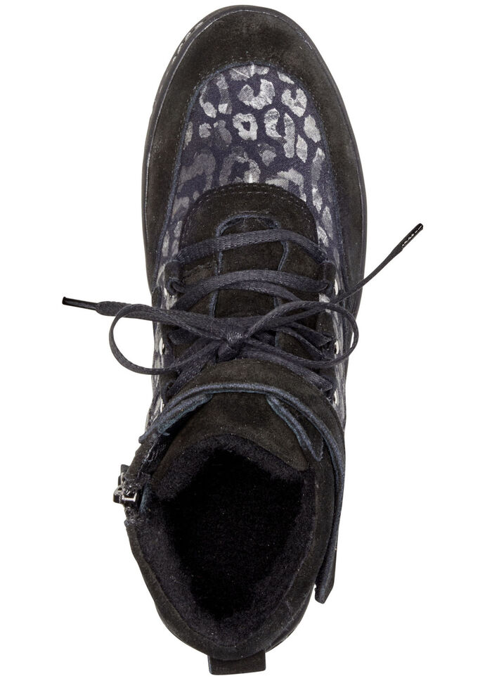 ELENA EDEN Schn&uuml;r-Bootie aus Veloursleder SCHWARZ