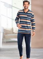 Zweierpack Schlafanz&uuml;ge mit V-Ausschnitt und offenen Abschl&uuml;ssen 