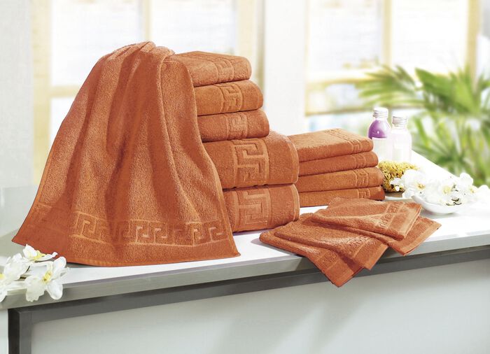 Frottierserie mit Mäander-Jacquard-Struktur TERRA