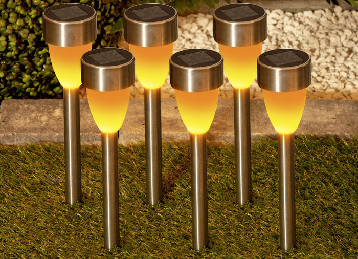 Solarstecker mit Flackereffekt, 6er-Set 
