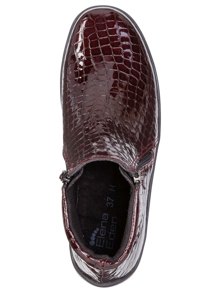 ELENA EDEN, komfortable Damen-Stiefeletten, Weite H, mit herausnehmbarem Fussbett BURGUND