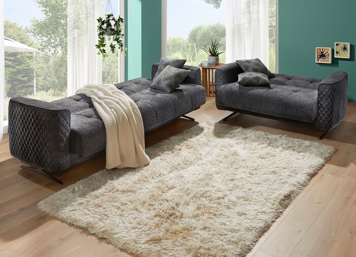 Polsterm&ouml;bel mit Bettfunktion und Dekokissen 