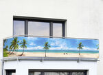 Balkon-Sichtschutz mit Karibik-Motiv 