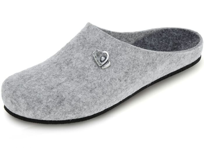 Leichte Damen-Hausschuhe, mit anatomisch geformtem Fussbett HELLGRAU