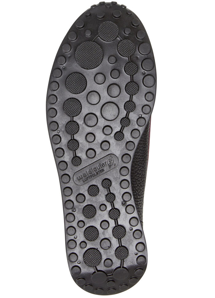 Waldläufer Mokassin-Slipper aus edlem, weichem Hirsch-Nappaleder SCHWARZ-MULTI