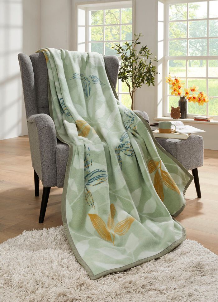 Schlafdecke mit Veloursbandeinfassung 