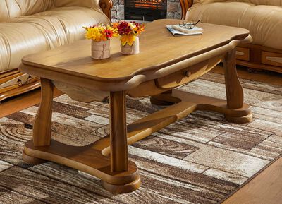 Schwerer Couchtisch in Eiche rustikal 