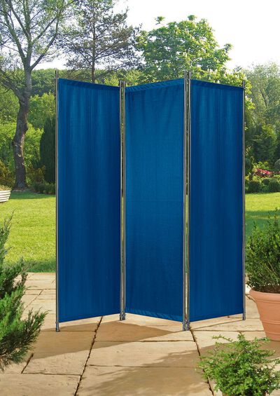 Paravent mit Stahlrohrgestell 