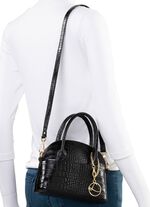 Laurina Mini-Tasche mit Reptilpr&auml;gung SCHWARZ