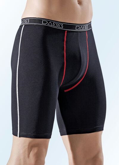 Viererpack Longpants, uni mit Kontrastnähten 
