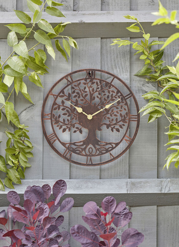 Wanduhr mit Lebensbaummotiv 