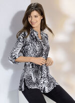 Shirt-Tunika mit modischem Stehkragen 