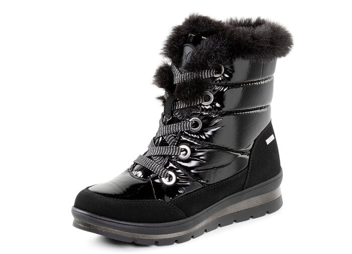 ELENA EDEN, gefütterte Damen-Boots, Winterschuhe, Weite G, mit herausnehmbarem Fussbett SCHWARZ