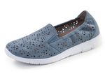 ELENA EDEN, sommerliche Damen-Slipper, Weite G, mit herausnehmbarem Fussbett JEANS