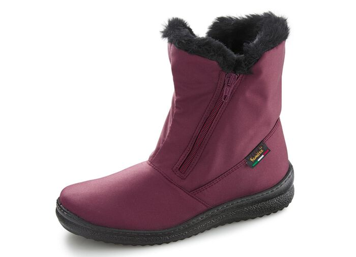 ELENA EDEN, atmungsaktive Damen-Stiefeletten, Winterschuhe, Weite G, mit Reissverschluss BORDEAUX