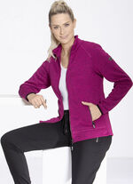 Strickfleece-Kurzjacke von «LPO» BEERE MELIERT