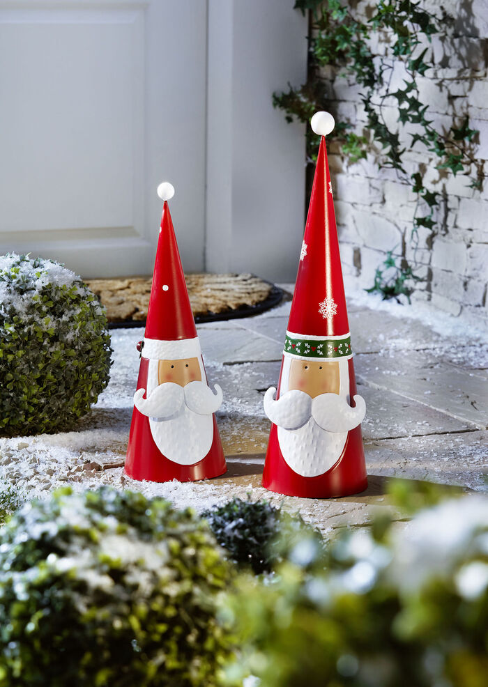 Weihnachtsmann-Figuren aus Metall, 2er-Set 