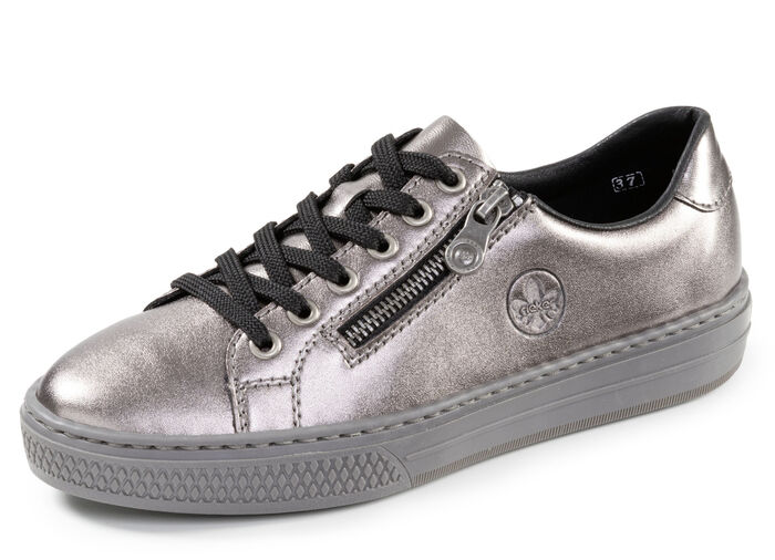 Rieker, modische Damen-Sneaker, mit Reissverschluss ALTSILBER