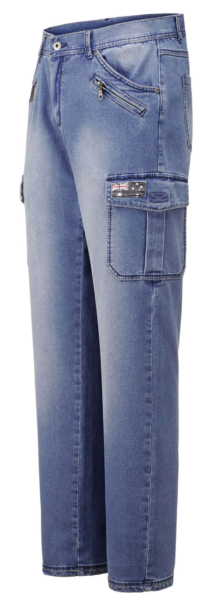 Trendige Jeans mit 8 Taschen in 2 Farben HELLBLAU