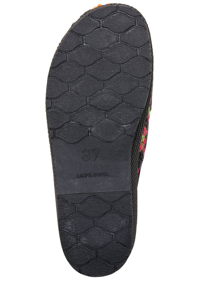 Warme Damen-Hausschuhe, mit Schurwolle ANTHRAZIT-BUNT