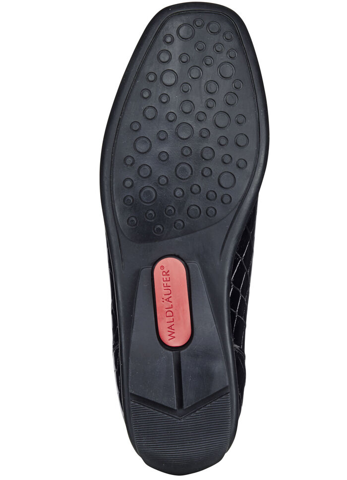 Waldläufer, stilvolle Damen-Slipper, Weite H, mit herausnehmbarem Fussbett SCHWARZ